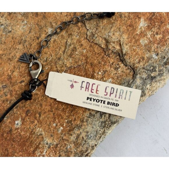 Peyote Bird Amethyst Pearl Rose Quartz Sterling Silver Leather Necklace J036 - Picture 4 of 6